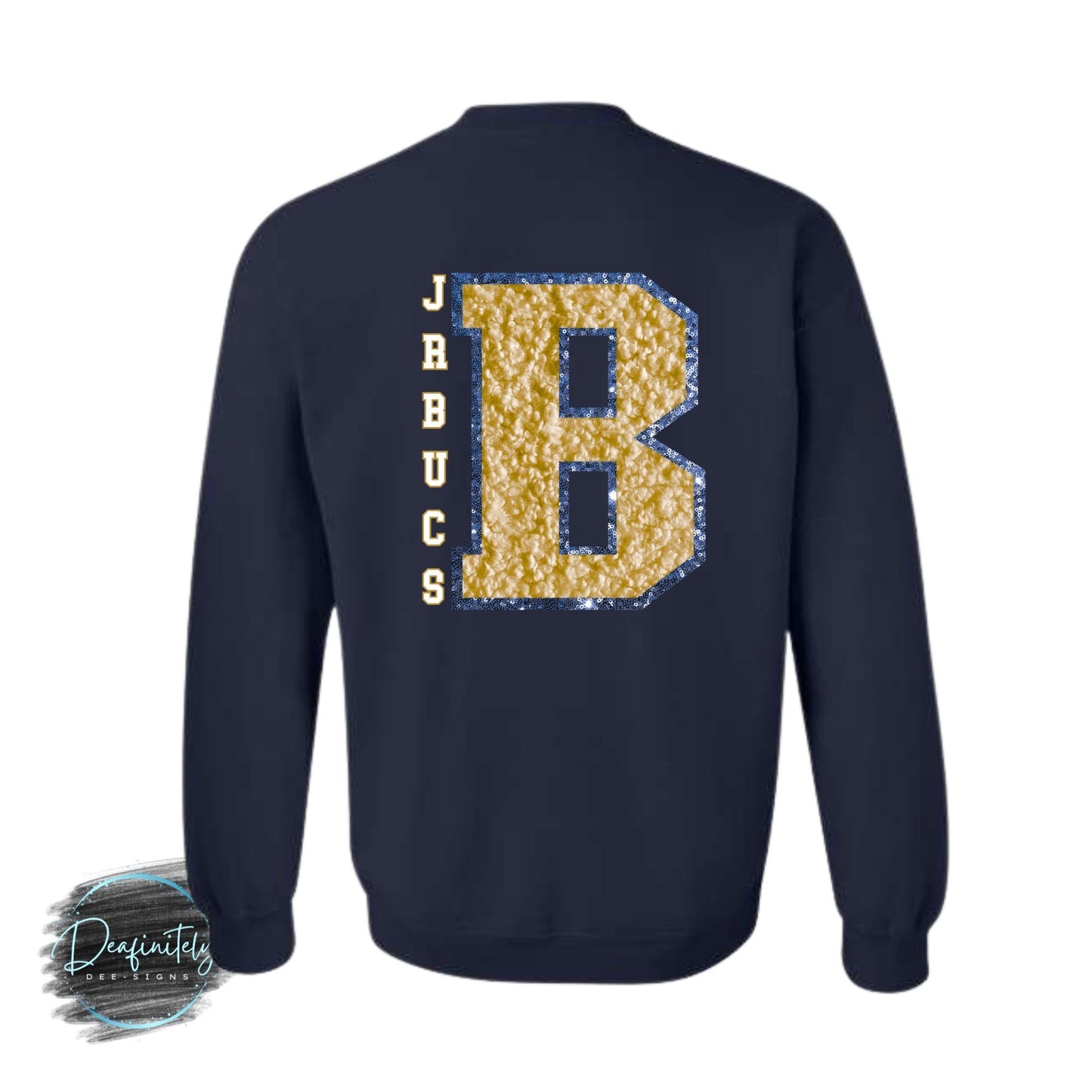 JR. BUCS CUSTOM CHEER FULL ZIP UP HOODIE OR CREWNECK SWEATSHIRT