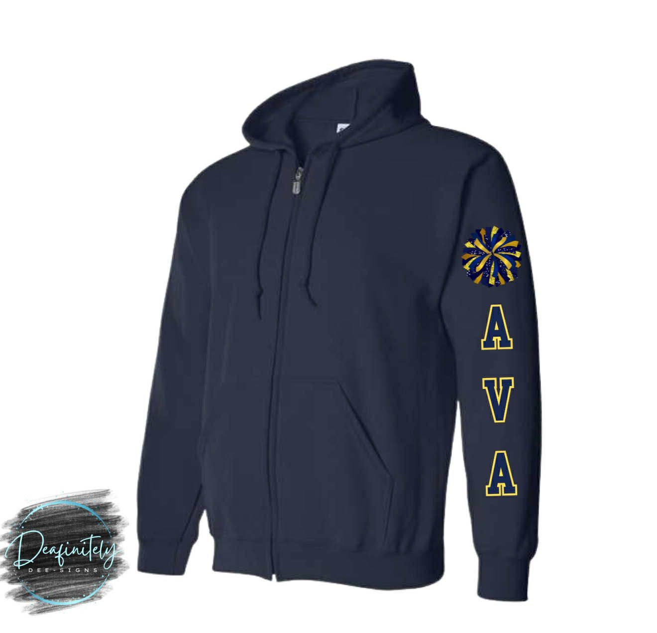 JR. BUCS CUSTOM CHEER FULL ZIP UP HOODIE OR CREWNECK SWEATSHIRT