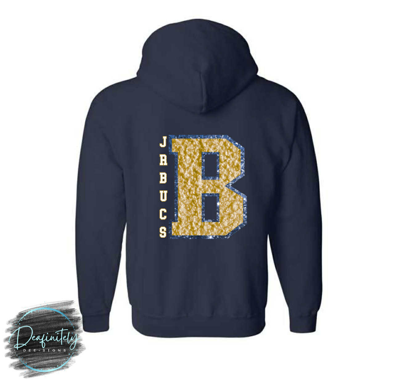 JR. BUCS CUSTOM CHEER FULL ZIP UP HOODIE OR CREWNECK SWEATSHIRT
