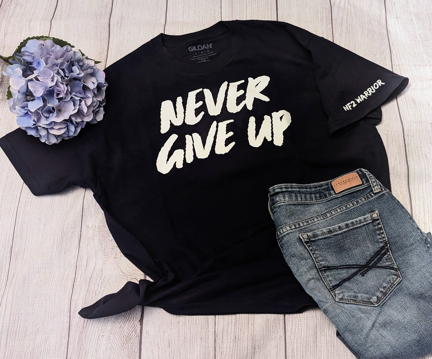 Never Give Up NF2 Awareness T-Shirt