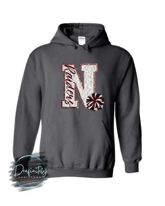 Nutley Raiders Faux Glitter Cheer Hoodie
