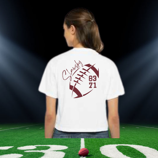 Custom Football  Player Number Crop Top