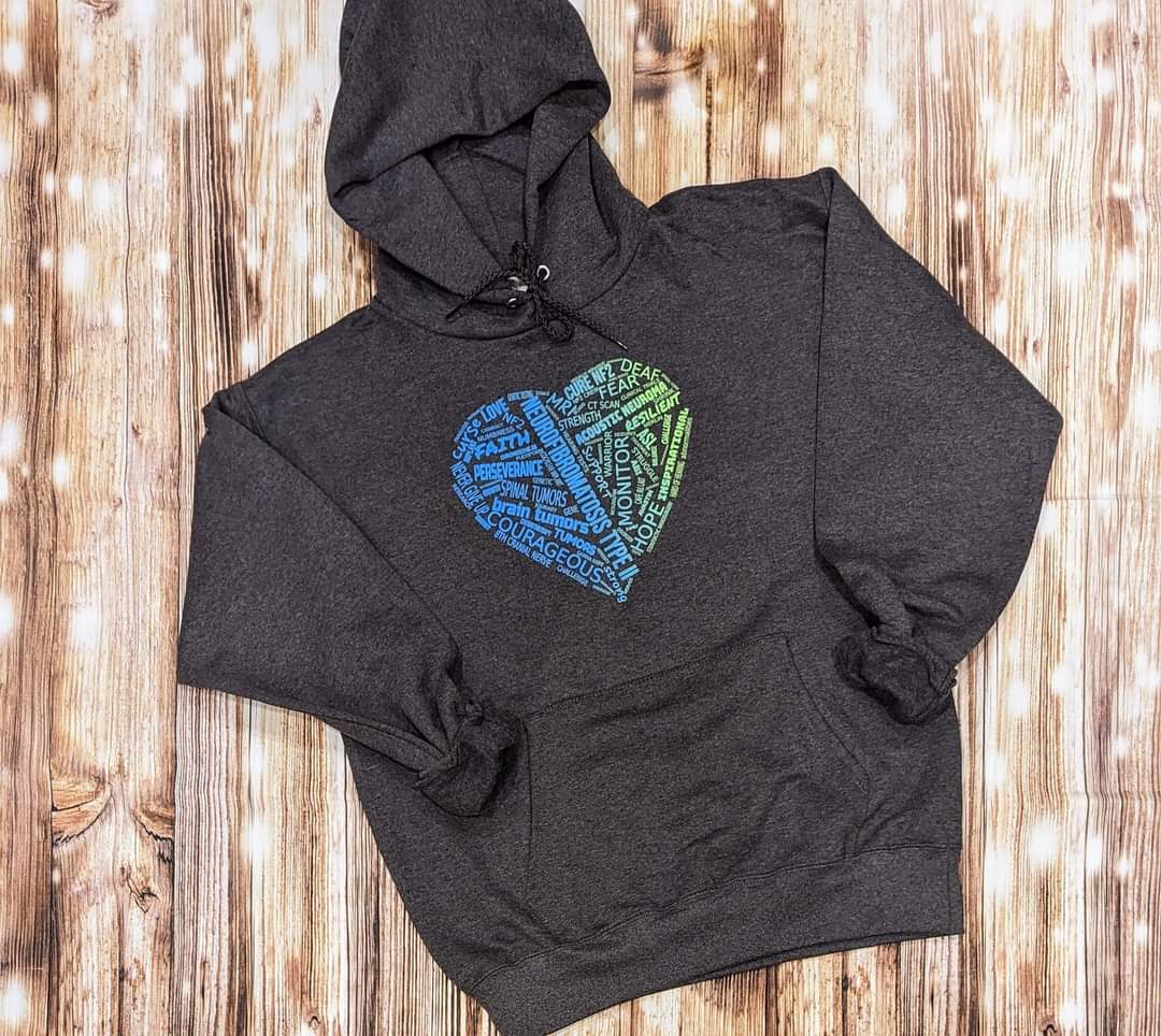 Words in My Heart Charcoal  Hoodie